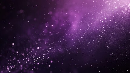 Naklejka premium A cosmic background featuring purple hues and scattered light particles.