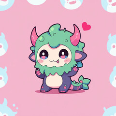 Fototapeta premium watercolor illustration of animated characters