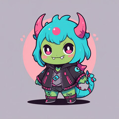 Fototapeta premium Dynamic Japanese Anime Character with Colorful Design