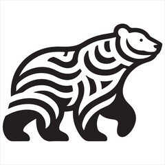 Bear silhouette vector style with tribal design