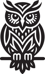 Owl icon silhouette vector art illustration
