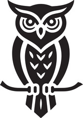 Owl icon silhouette vector art illustration