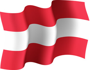 Austria Realistic 3D Waving Flag