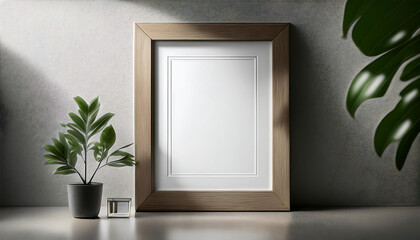 transparent photo frame mockup ideal wall decoration