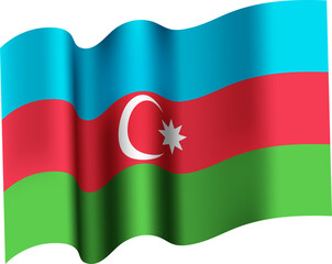 Azerbaijan Realistic 3D Waving Flag