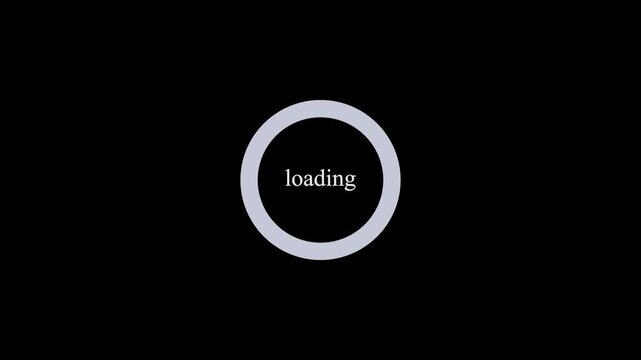 Round loading bar icon animation, downloading process icon, neon glow percentage icon diagram on background color black