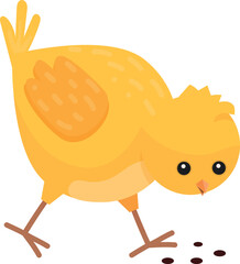 Cute chick eat seeds. Funny baby bird