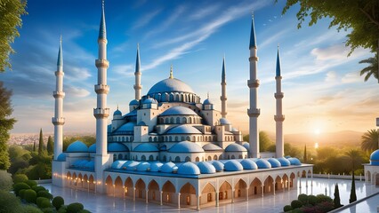Naklejka premium Beautiful view of the mosque in Suleymaniye Mosque, Istanbul, Turkey