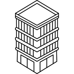 residential apartments building icon