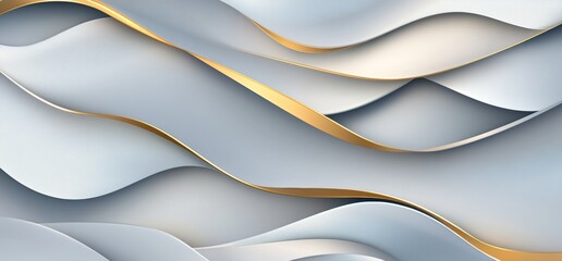 Obraz premium Seamless pattern with silk waves in metallic gold