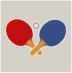 racket and ball for table tennis ping pong vector illustration