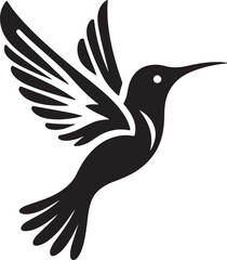 Hummingbird icon silhouette vector art illustration