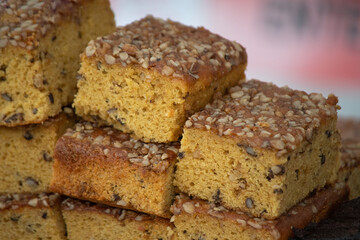 Delicious stacked artisan biscuits