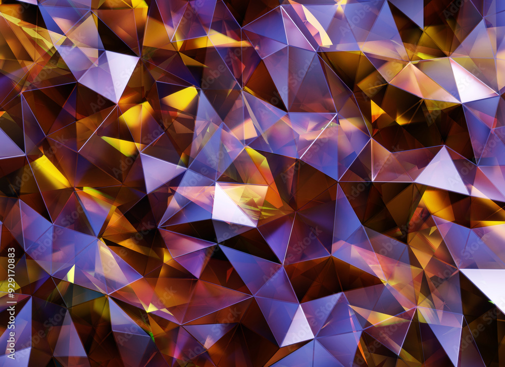 Poster luxury abstract color realistic crystals texture with prism spectrum caustic reflection close up bac
