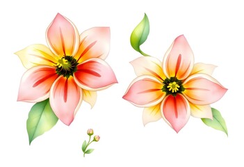 Naklejka premium Bouquet of colorful watercolor flowers. flower bouquet collection with watercolor