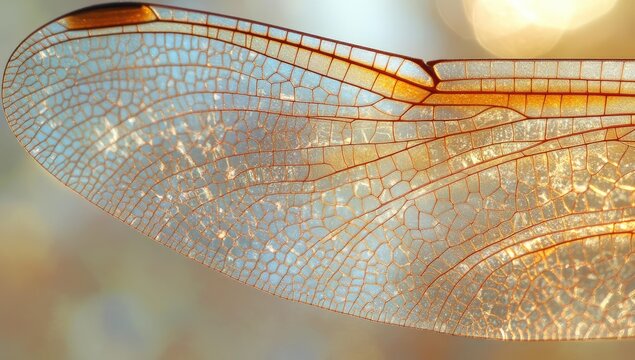 Close-up of a dragonfly wing.