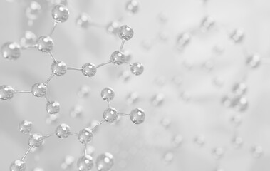 Molecular structure chemical science formula soft focus abstract background 3d rendering 