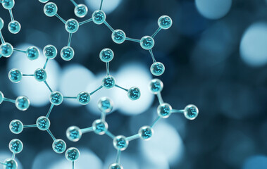 Molecular structure chemical science formula soft focus abstract background 3d rendering 