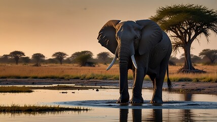 Obraz premium elephant in the water