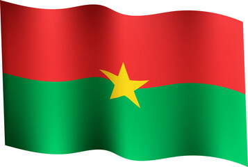 Burkina Faso Realistic 3D Waving Flag