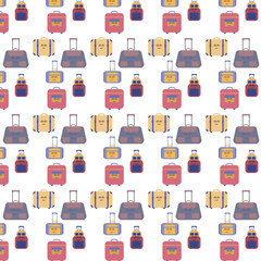 Background with travel bags decoration.