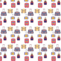 Background with travel bags decoration.