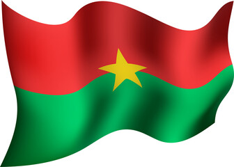 Burkina Faso Realistic 3D Waving Flag