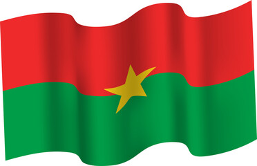 Burkina Faso Realistic 3D Waving Flag