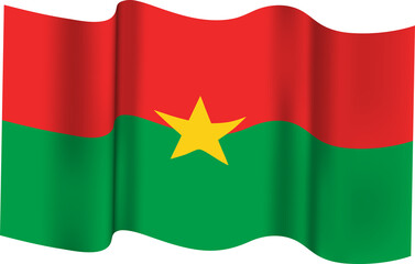 Obraz premium Burkina Faso Realistic 3D Waving Flag