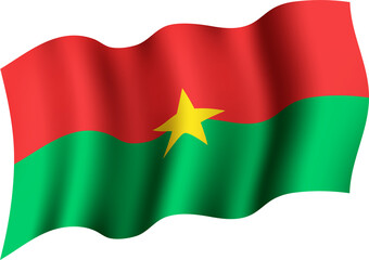 Burkina Faso Realistic 3D Waving Flag