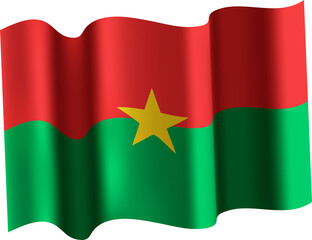 Burkina Faso Realistic 3D Waving Flag