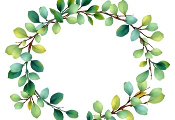 Obraz premium green laurel wreath on white background