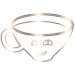 Gradient cup with drink drawing design.