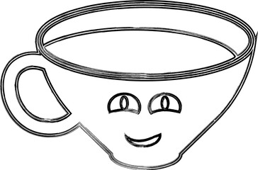 Cup with drink doodle drawing