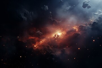 Fototapeta premium Cosmic Nebula: A Stellar Symphony in Deep Space