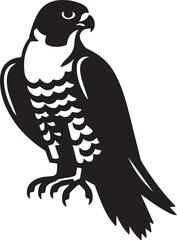 Peregrine falcon icon silhouette vector art illustration