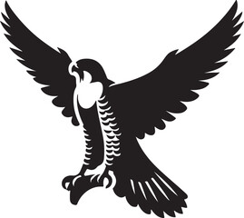 Peregrine falcon icon silhouette vector art illustration