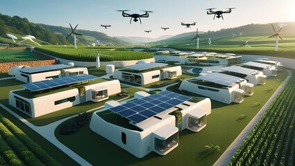 aerial view of Future city