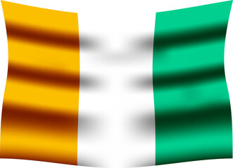 Côte d'Ivoire (Ivory Coast) Realistic 3D Waving Flag