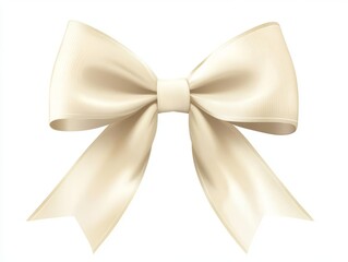 A monochromatic Christmas bow, tied perfectly, sleek and simple, onetone color, flat , isolated on white background