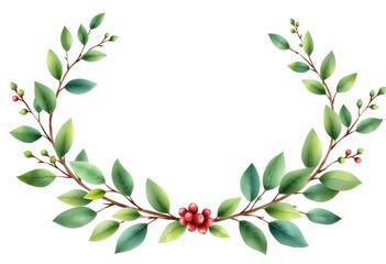 Naklejka premium Wreath with eucalyptus leaves watercolor. Hand painting botanical watercolor floral frame. Leaf illustration isolated on white background.