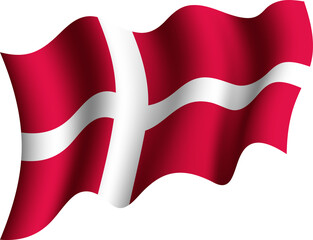 Denmark Realistic 3D Waving Flag