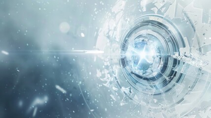 A loading screen overlay with glassmorphism elements, including a spinner and progress bar on a frosted glass background