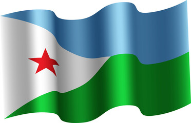 Djibouti Realistic 3D Waving Flag