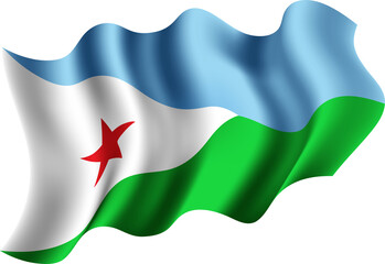 Djibouti Realistic 3D Waving Flag