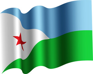 Djibouti Realistic 3D Waving Flag