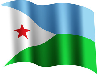 Djibouti Realistic 3D Waving Flag