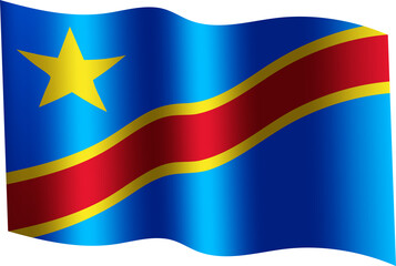 DR Congo Realistic 3D Waving Flag