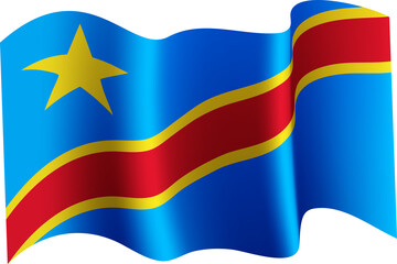 DR Congo Realistic 3D Waving Flag