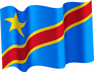 DR Congo Realistic 3D Waving Flag